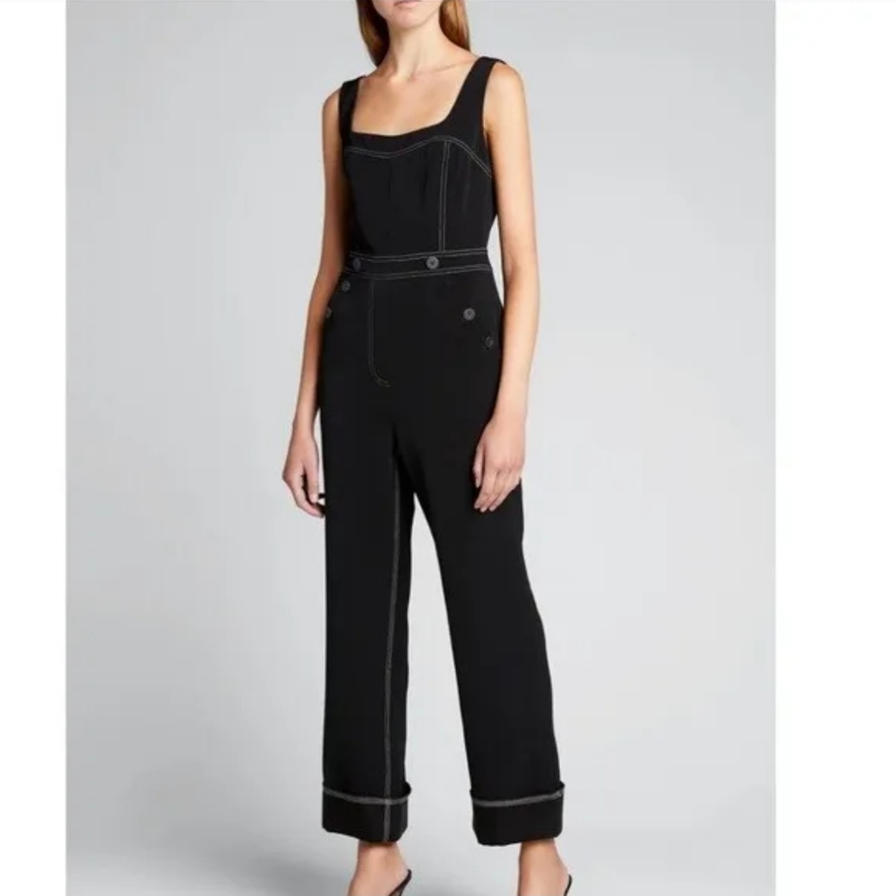 Jonathan Simkhai x Revolve Bailey tank jumpsuit wide leg Square neckline 8